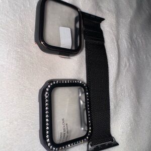 Luxe Black and Silver Smartwatch Case with Band